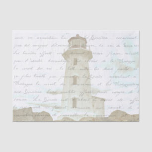 Vintage Lighthouse Seaside Deocupage   Tissue Paper