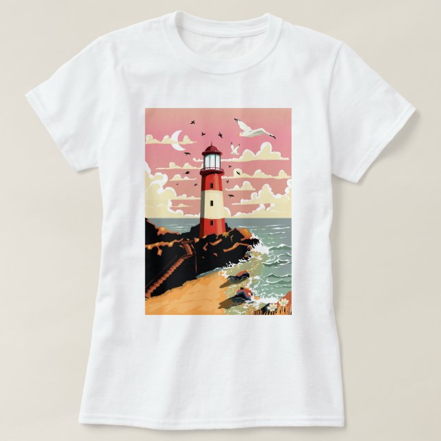 Vintage Lighthouse T-Shirt (Design Front)