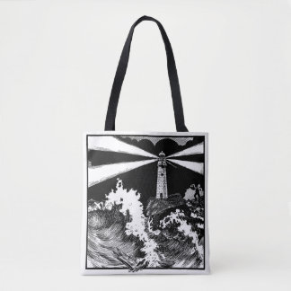 Vintage Lighthouse Tote Bag