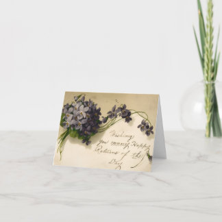 Vintage Lilac and Purple Bouquet Birthday Card