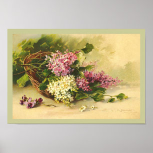 Vintage Lilac Basket by Catherine Klein Print