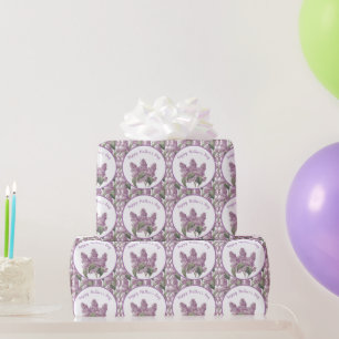 Vintage Lilac Botanical Mother's Day Holiday Wrapping Paper