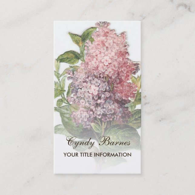 Vintage Lilac Business Card (Front)