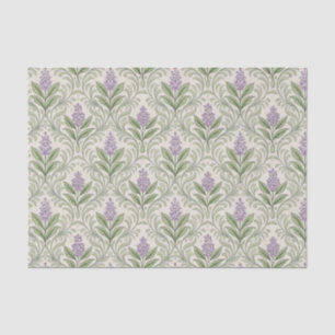 Vintage Lilac Damask Floral Botanical Cream Symmet Tissue Paper