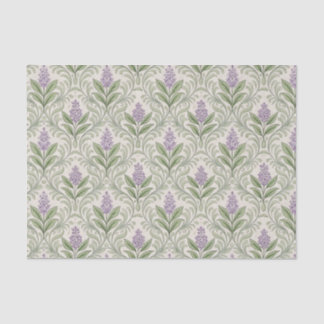 Vintage Lilac Damask Floral Botanical Cream Symmet Tissue Paper