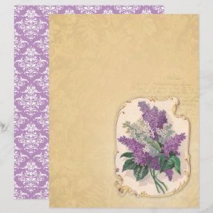 Vintage Lilac Flower Scrapbook Paper - Marple Hall