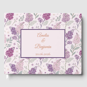 Vintage Lilac Garden Romance Wedding Guest Book