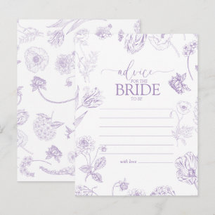 Vintage Lilac Lavender Floral Advice To The Bride Postcard