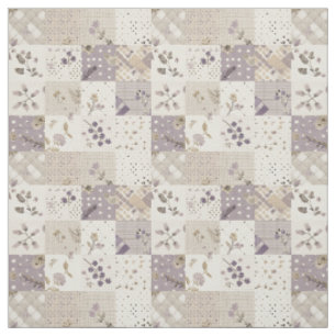 Vintage Lilac Patchwork Quilt Cottagecore Fabric