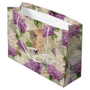 Vintage Lilac Pattern  Large Gift Bag