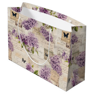 Vintage Lilac Pattern  Large Gift Bag