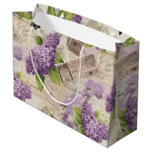 Vintage Lilac Pattern  Large Gift Bag