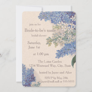 Vintage Lilacs Bridal Shower Invitation