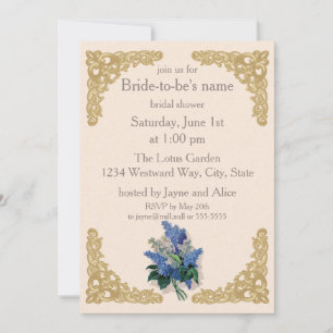 Vintage Lilacs Bridal Shower Invitation