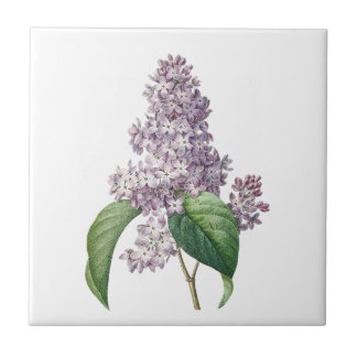 Vintage lilacs floral ceramic tile