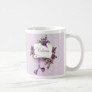 Vintage Lilacs Personalised Coffee Mug