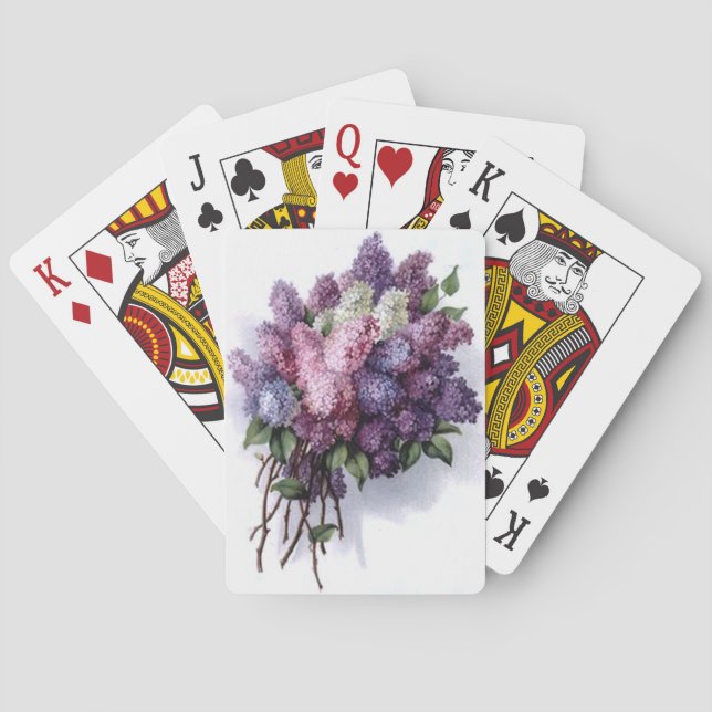 Vintage Lilacs Playing Cards (Back)