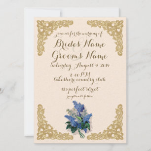 Vintage Lilacs Wedding Invitation