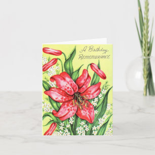 Vintage Lily Birthday Card