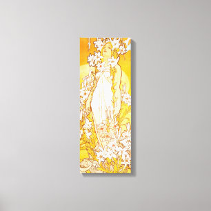 Vintage Lily by Alphonse Mucha Canvas Print