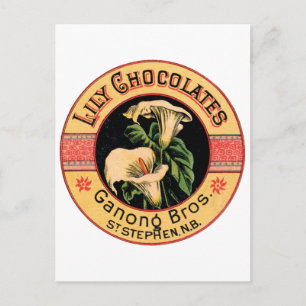 Vintage Lily Chocolates Ganong Bros. Postcard