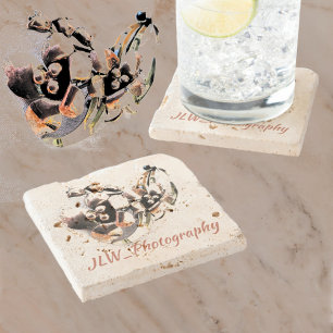 Vintage Lily Floral Retrom Glam Stone Coaster