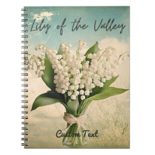 Vintage Lily of the Valley Birth Month Flower Notebook