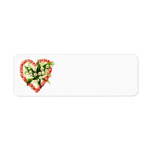 Vintage Lily of the Valley Heart Address Label