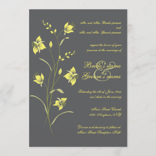 Vintage Lily Wedding Invitation