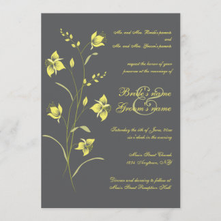 Vintage Lily Wedding Invitation