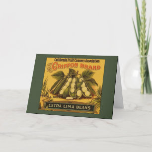 Vintage Lima Beans Greetings Card