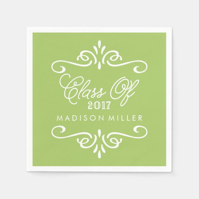 Vintage Lime Green | Graduation Napkins (Front)