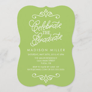 Vintage Lime Green   Graduation Party Invitation