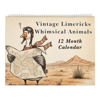 Vintage Limericks Whimsical Animals | Nonsense Calendar
