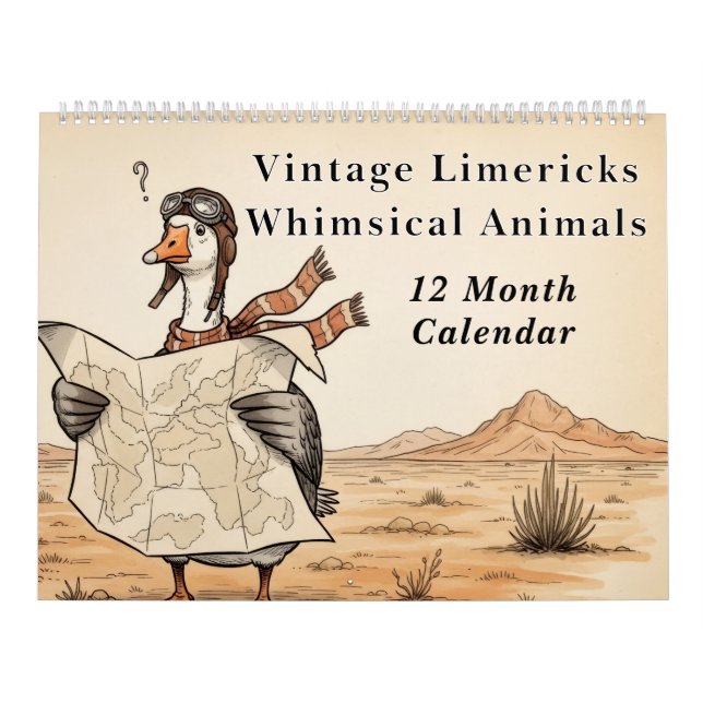 Vintage Limericks Whimsical Animals | Nonsense Calendar (Cover)