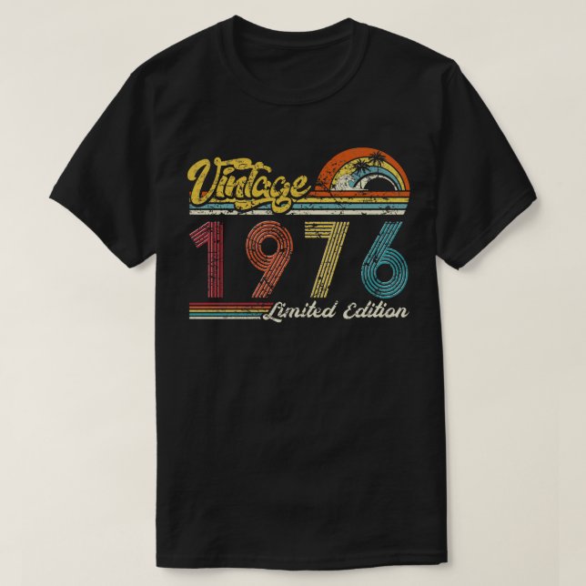 Vintage Limited Edition Vintage 1976 Birthday T-Shirt (Design Front)