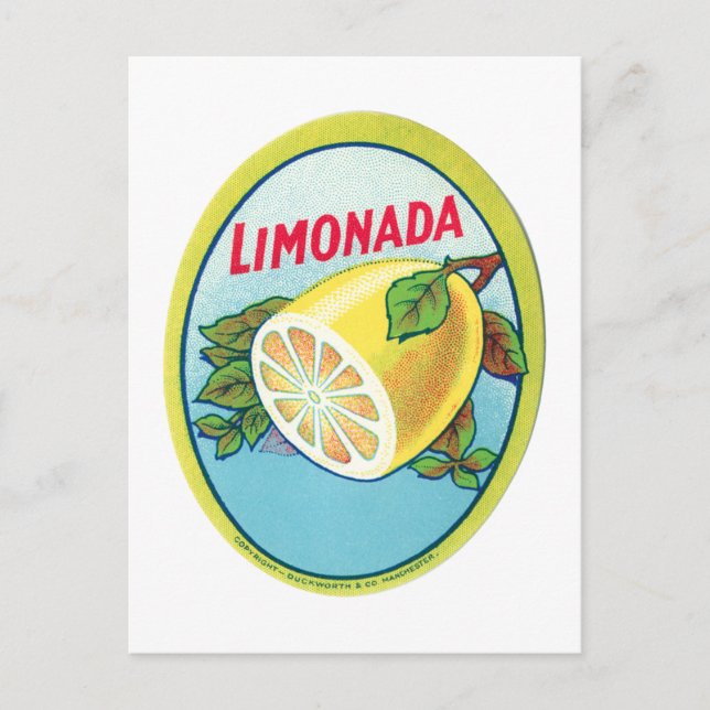 Vintage Limonada Label Postcard (Front)