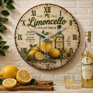 Vintage Limoncello Italian Dream Large Clock