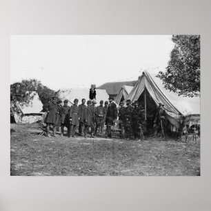 Vintage Lincoln and McClellan at Antietam Poster
