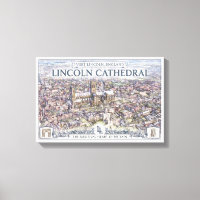 Vintage Lincoln Cathedral England Travel Poster