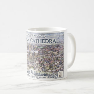 Vintage Lincoln Cathedral England Travel Poster Coffee Mug
