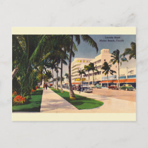 Vintage Lincoln Road Miami Beach Florida Postcard