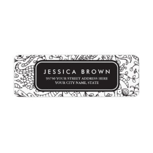Vintage line art custom return address label
