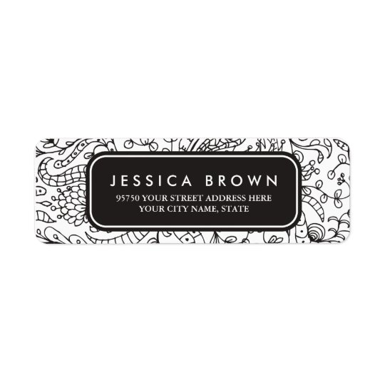 Vintage line art custom return address label