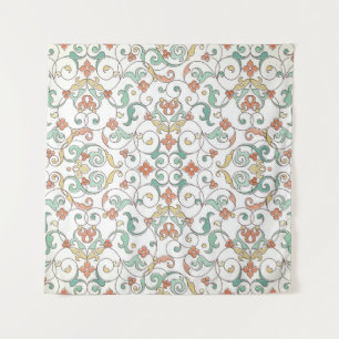 Vintage Line Art Eastern Ornament Tapestry