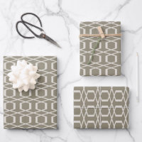 Vintage Linear Geometry Line Art Sand Brown Taupe
