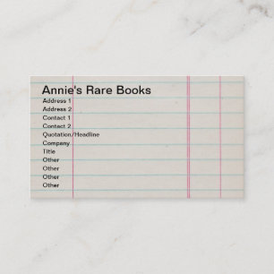 Vintage Lined Notepaper Business Card