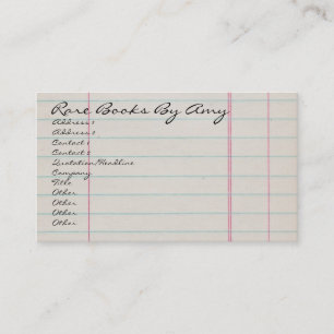 Vintage Lined Notepaper Business Card