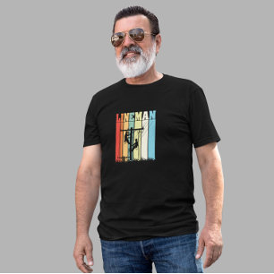 Vintage Lineman Retro Electrical Worker Gift Idea T-Shirt