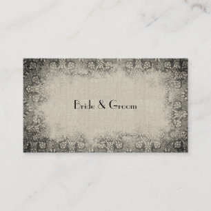 Vintage Linen Black Lace Place Cards